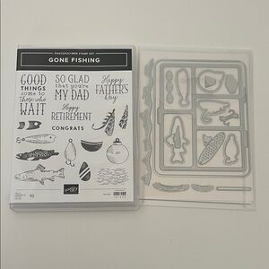 Stampin' Up! Gone Fishing Stamp Set - Black and Gray